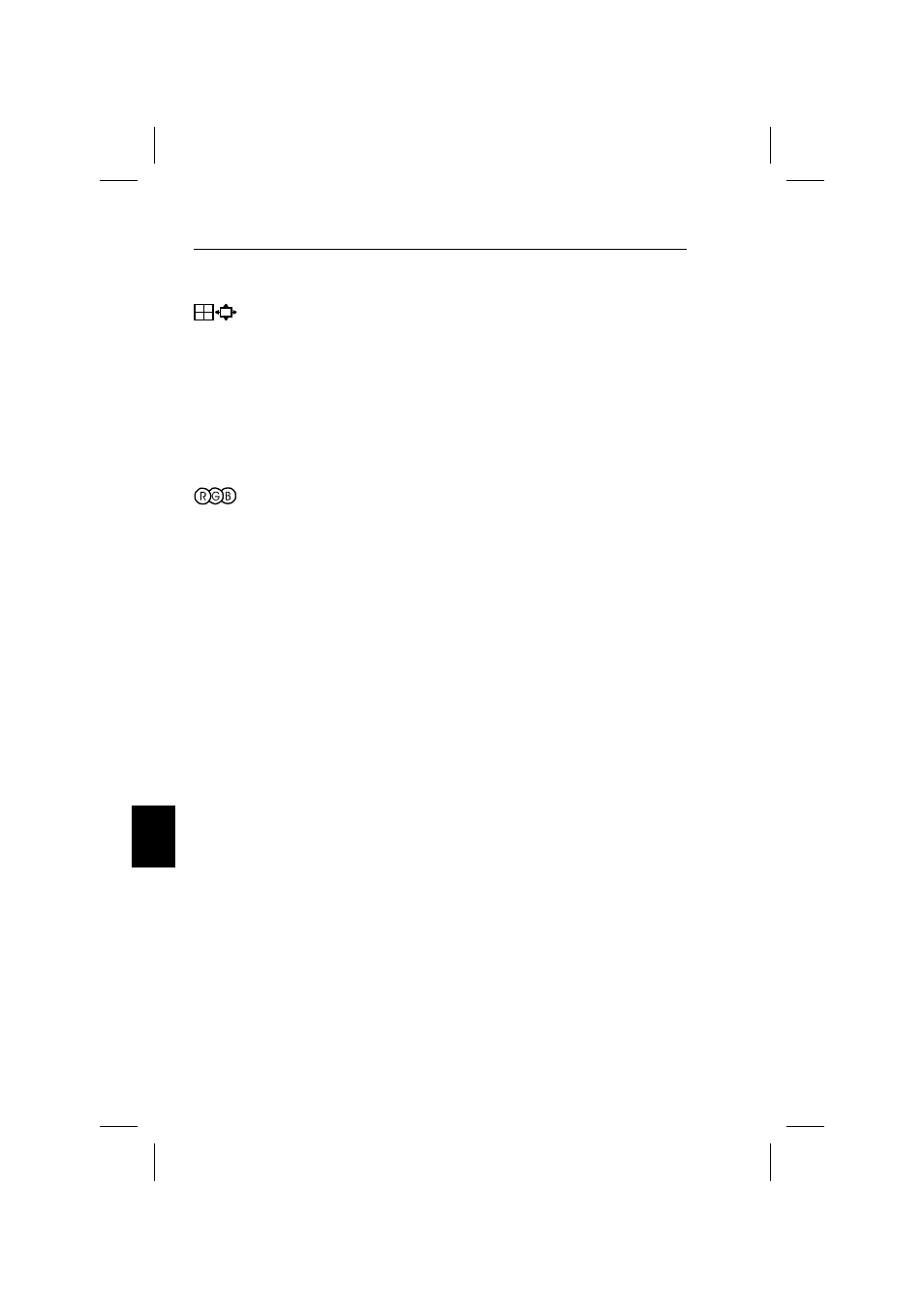 Controlli dimensione e posizione, Controllo color | NEC E1100+ User Manual | Page 105 / 115