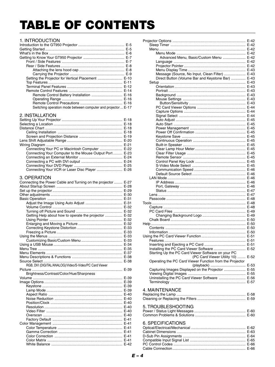 NEC GT950 User Manual | Page 4 / 66