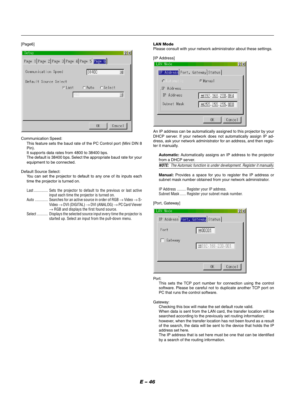 E – 46 | NEC GT950 User Manual | Page 46 / 66