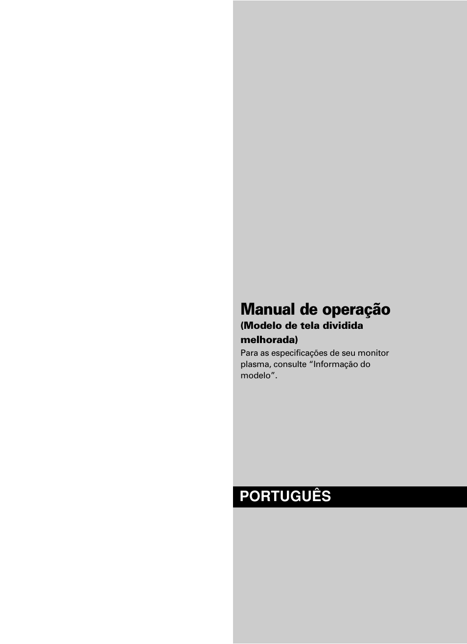 Manual de operação, Português | NEC split screen Model User Manual | Page 111 / 148