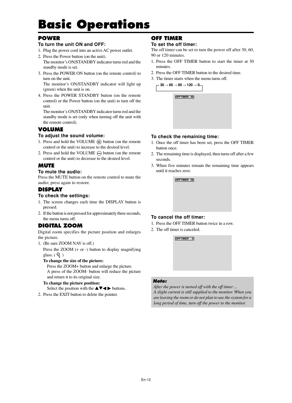 Basic operations | NEC split screen Model User Manual | Page 14 / 148