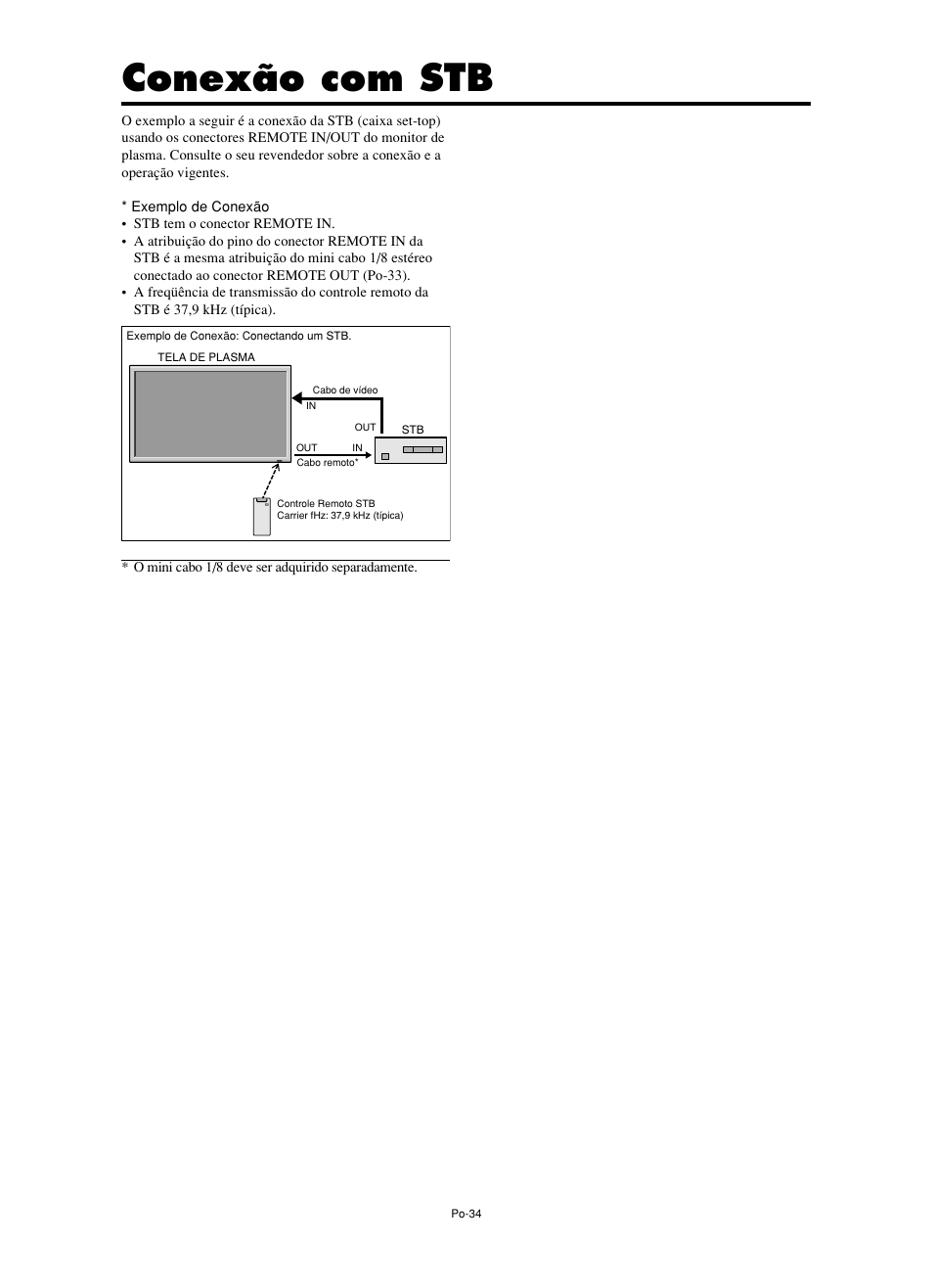 Conexão com stb | NEC split screen Model User Manual | Page 144 / 148