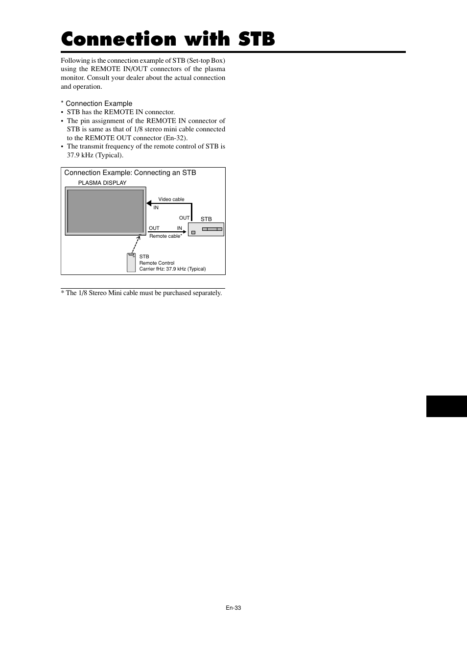 Connection with stb | NEC split screen Model User Manual | Page 35 / 148