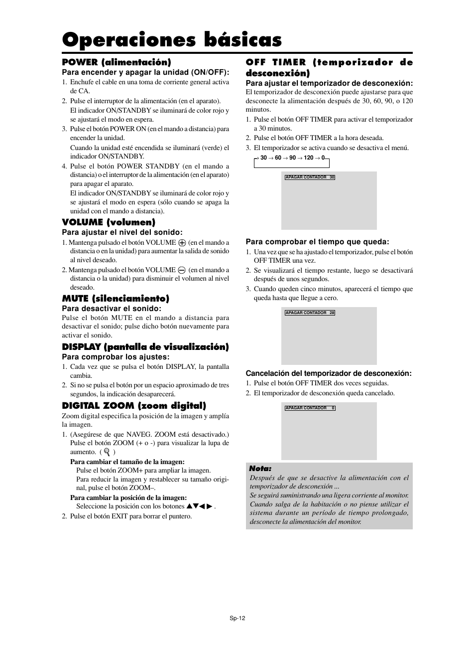 Operaciones básicas | NEC split screen Model User Manual | Page 86 / 148