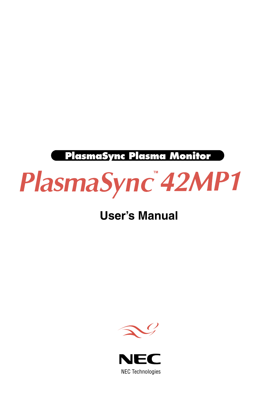 NEC 42MP1 User Manual | 54 pages