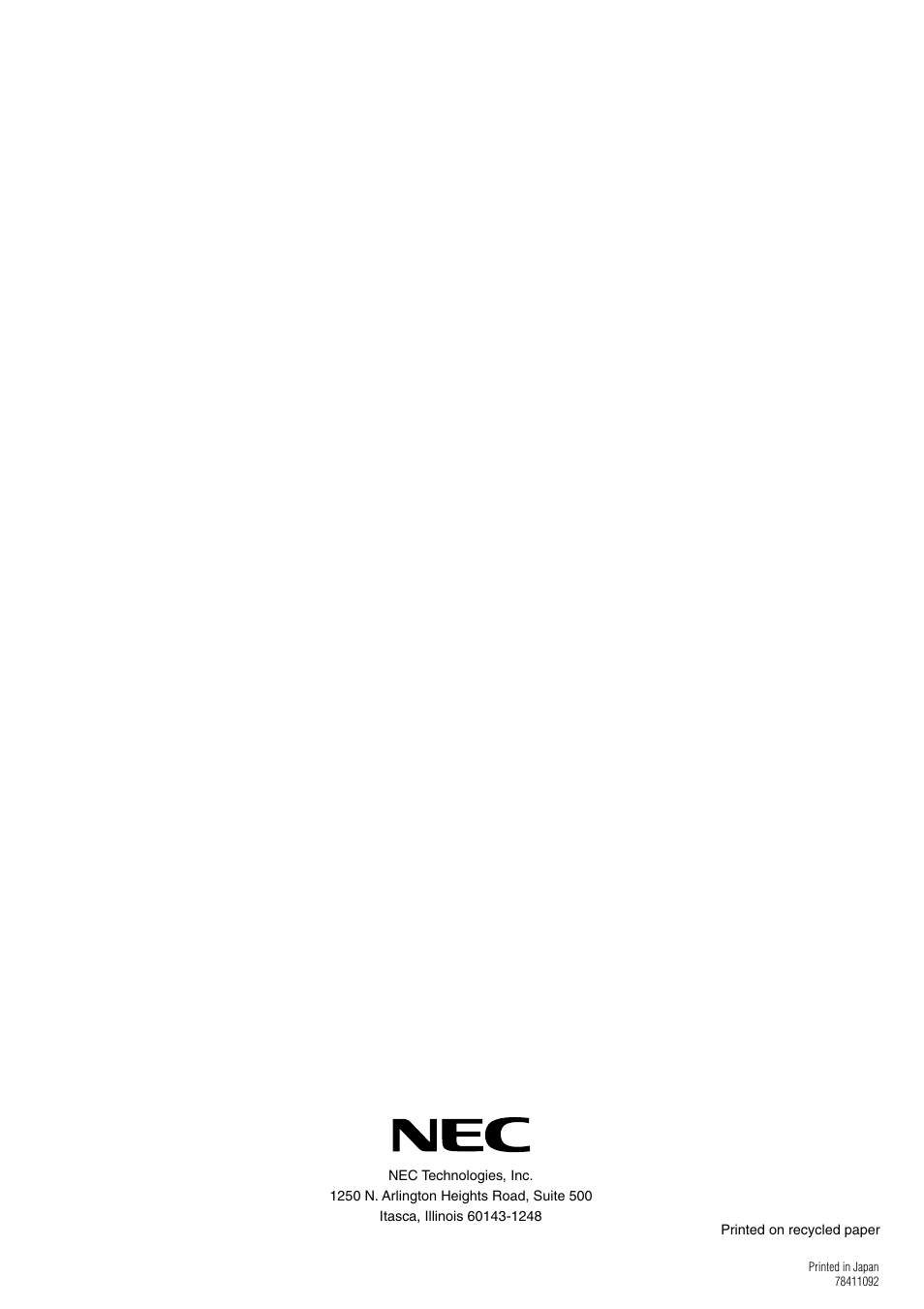 NEC 42MP1 User Manual | Page 54 / 54