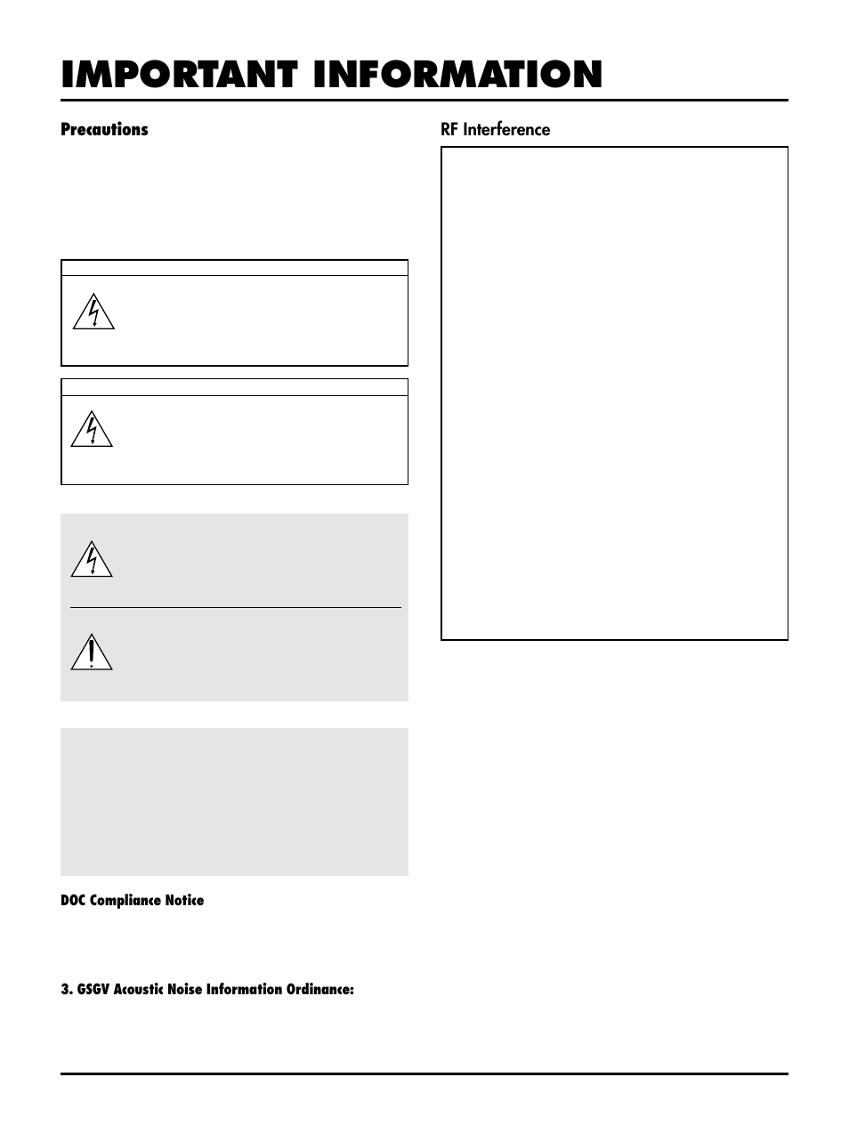 Important information | NEC LT85 User Manual | Page 5 / 62