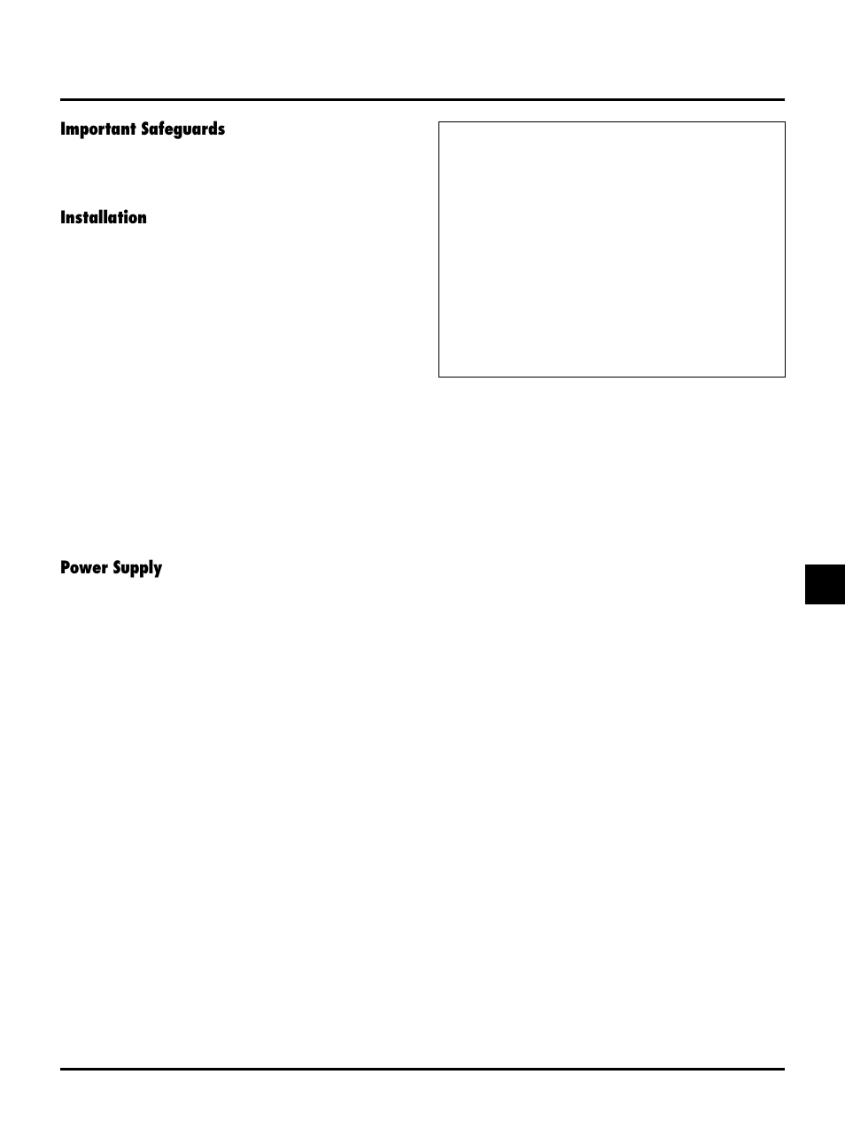 Important safeguards, Installation, Power supply | NEC LT150/LT85 User Manual | Page 6 / 62