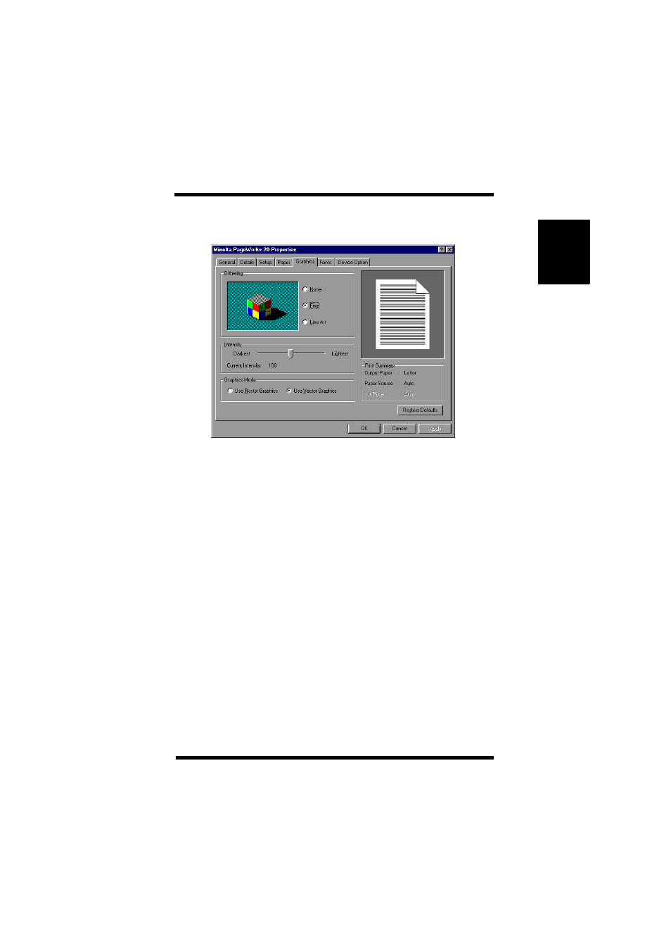 Graphics | NEC PRINTER DRIVER 20 User Manual | Page 38 / 94