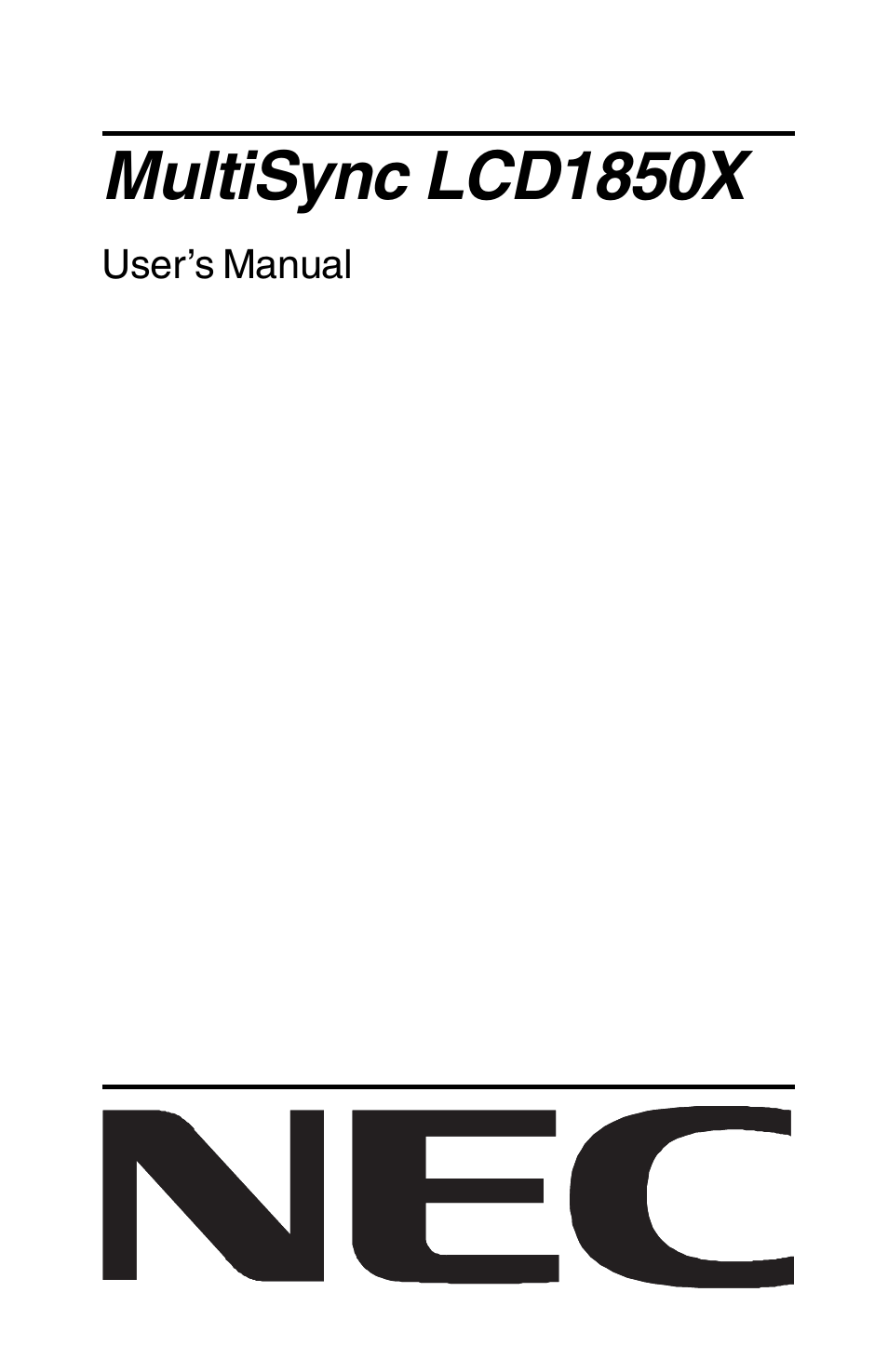 NEC 1850X User Manual | 34 pages