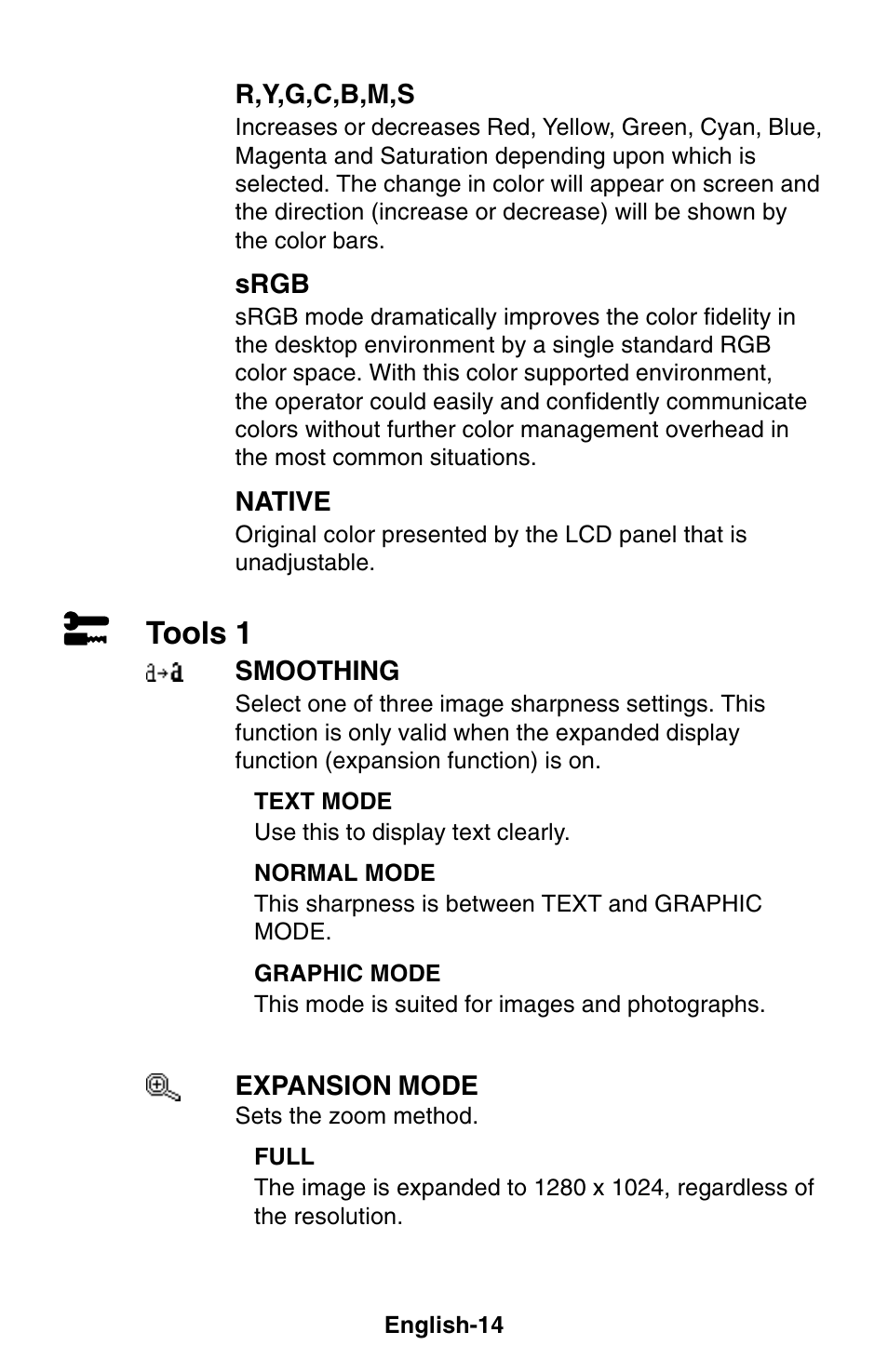 Tools 1 | NEC 1850X User Manual | Page 15 / 34