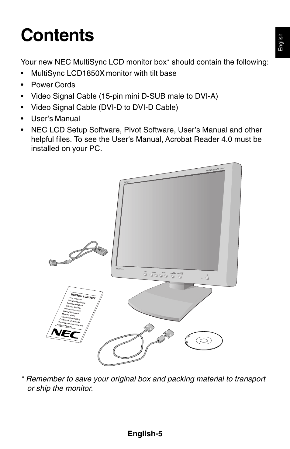 NEC 1850X User Manual | Page 6 / 34