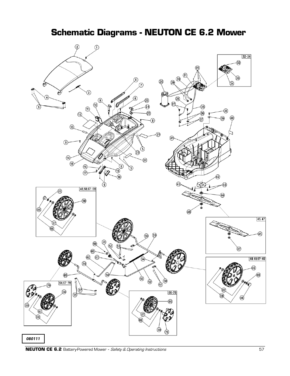 Schematic diagrams - neuton ce 6.2 mower | Neuton CE 6.2 User Manual | Page 61 / 66