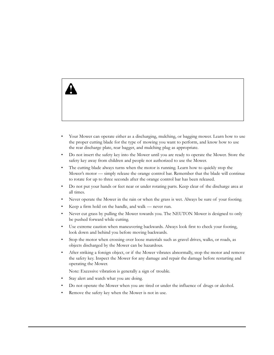 Operating your mower | Neuton EM 5.1 User Manual | Page 11 / 52