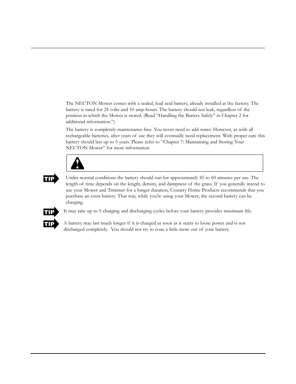 Chapter 5: charging and caring for the battery, The battery | Neuton EM 5.1 User Manual | Page 29 / 52