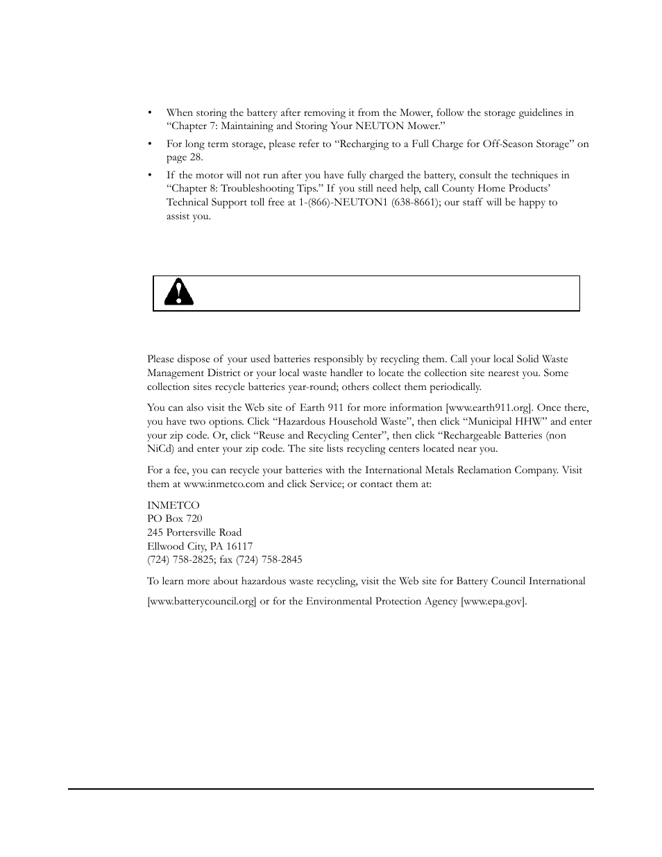 Recycling your used battery | Neuton EM 5.1 User Manual | Page 33 / 52