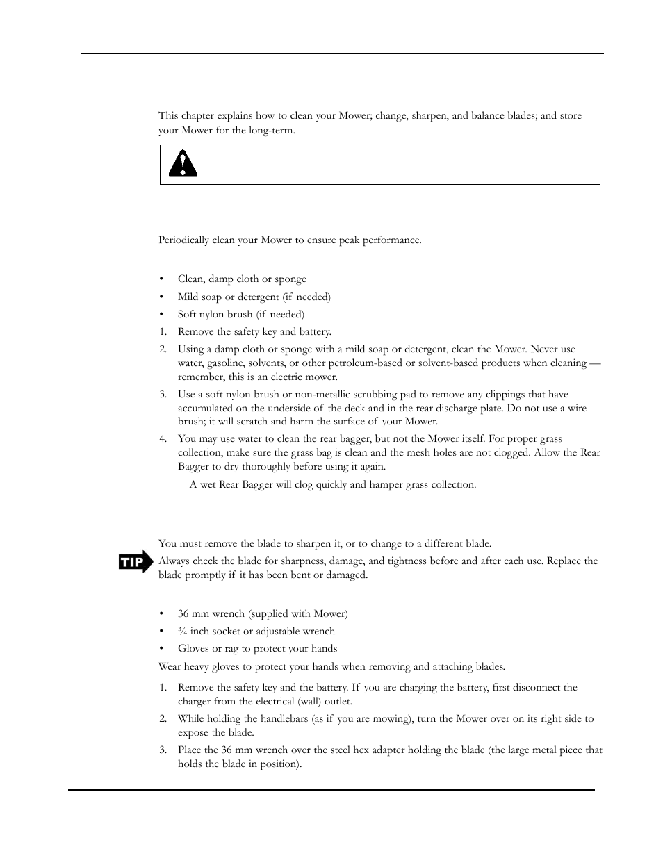 Cleaning your mower, Removing and attaching the blade | Neuton EM 5.1 User Manual | Page 37 / 52