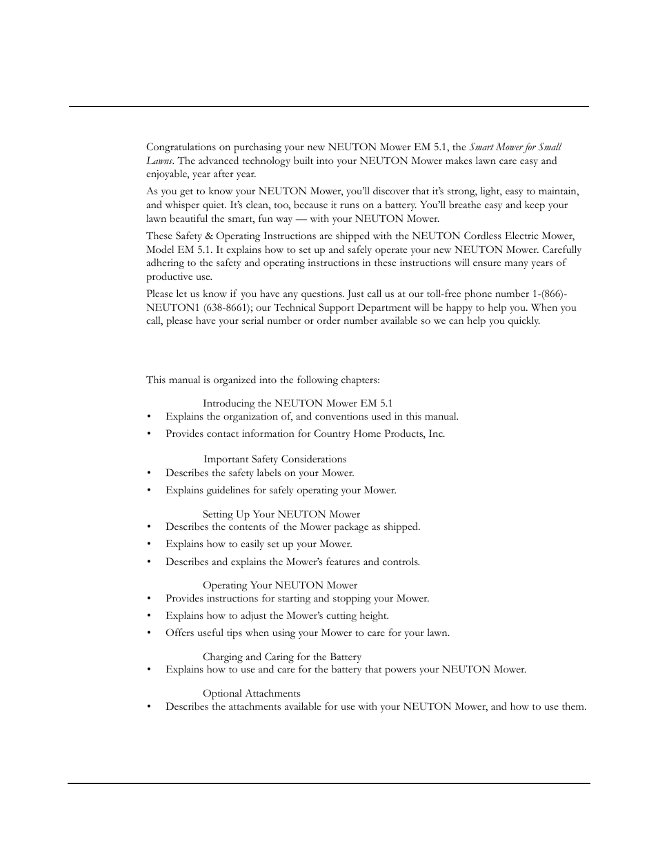 Chapter 1: introducing the neuton mower em 5.1, About this manual | Neuton EM 5.1 User Manual | Page 5 / 52