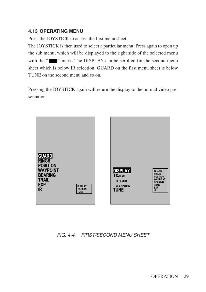13 operating menu | Network Computing Devices JRC 1500 MKII User Manual | Page 36 / 50