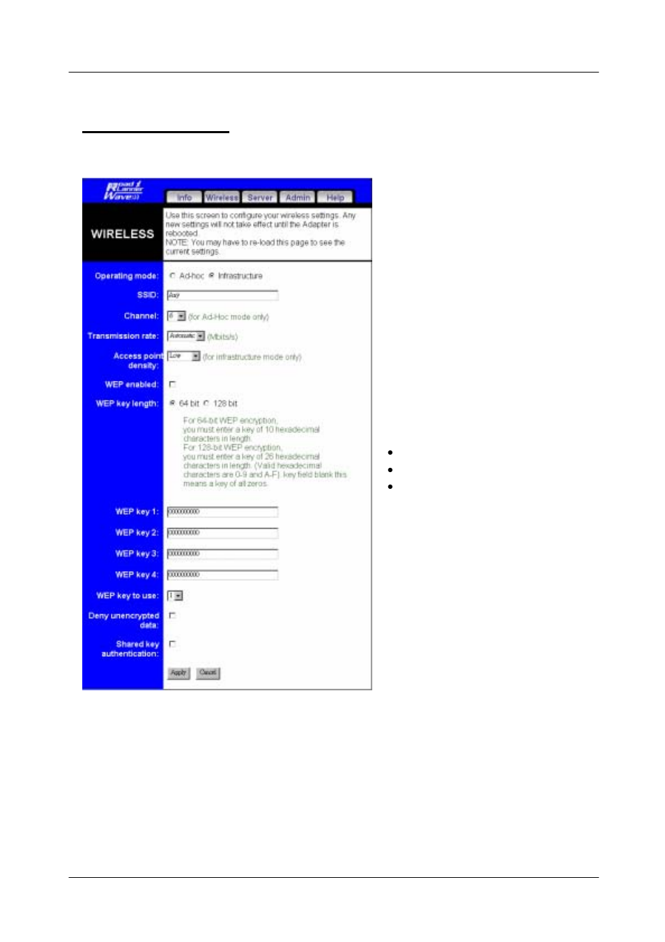 The wireless tab | Network Computing Devices Wireless Ethernet Adapter GW-EN11H User Manual | Page 19 / 26