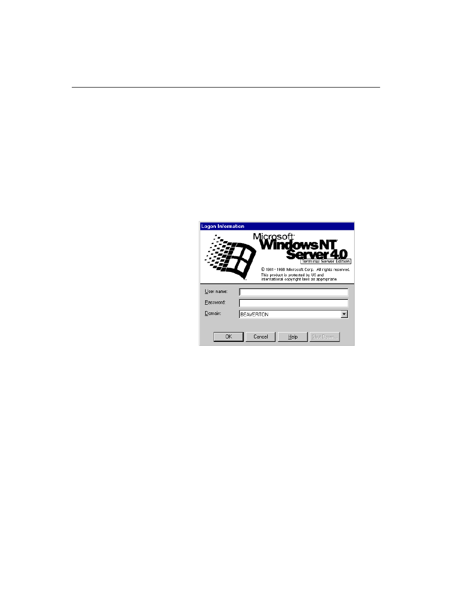Figure 1-1 logon panel example, Enter your username and password, Click ok | Network Computing Devices 300 User Manual | Page 8 / 45