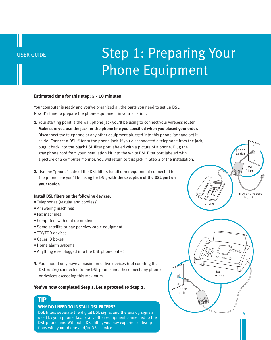 Step 1: preparing your phone equipment, User guide | Netopia Network Adapte User Manual | Page 6 / 19
