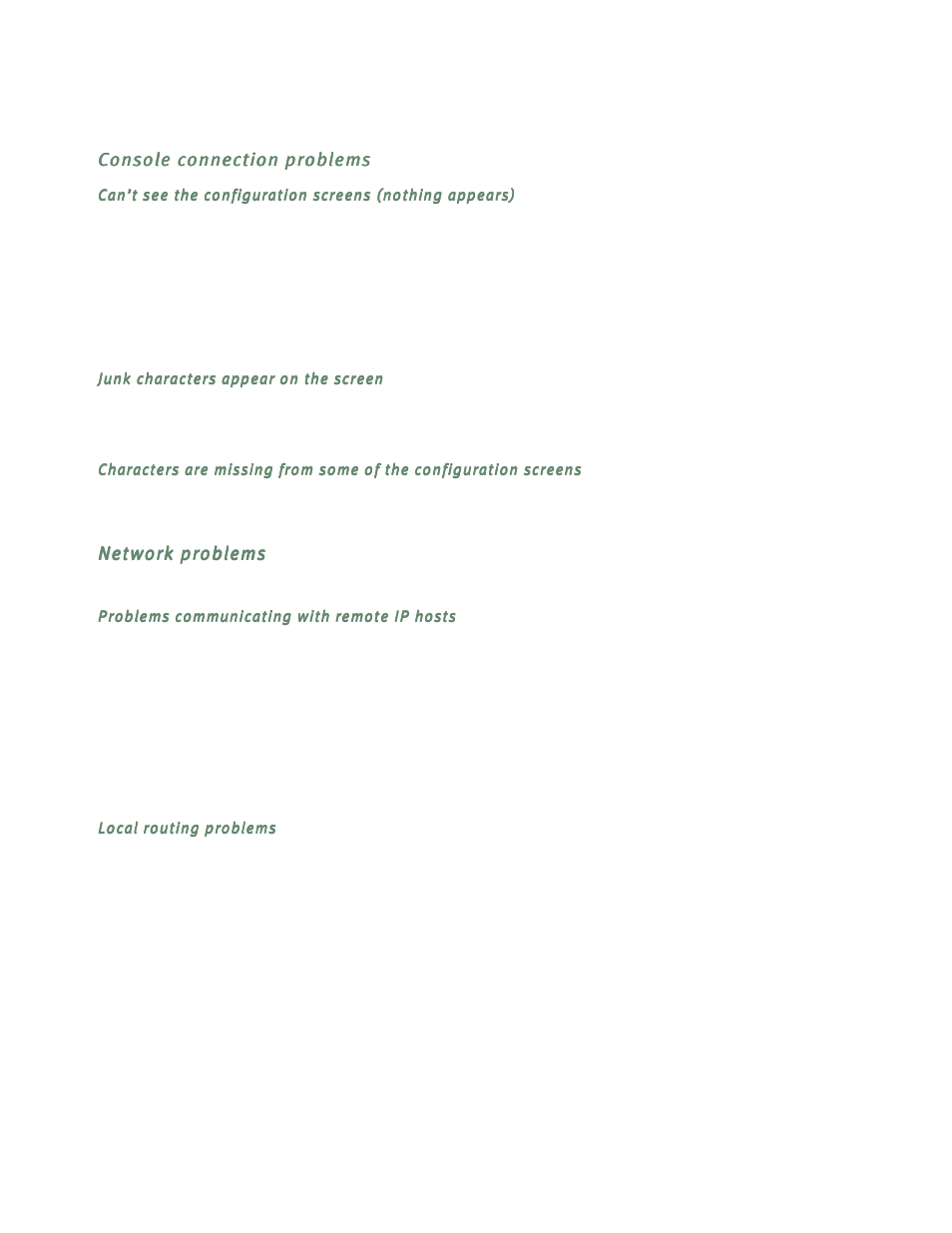 Console connection problems, Network problems | Netopia D3232 IDSL User Manual | Page 106 / 138