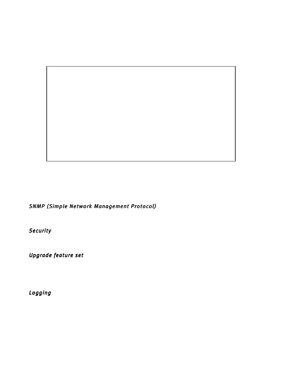 Snmp (simple network management protocol), Security, Upgrade feature set | Logging | Netopia D3232 IDSL User Manual | Page 44 / 138