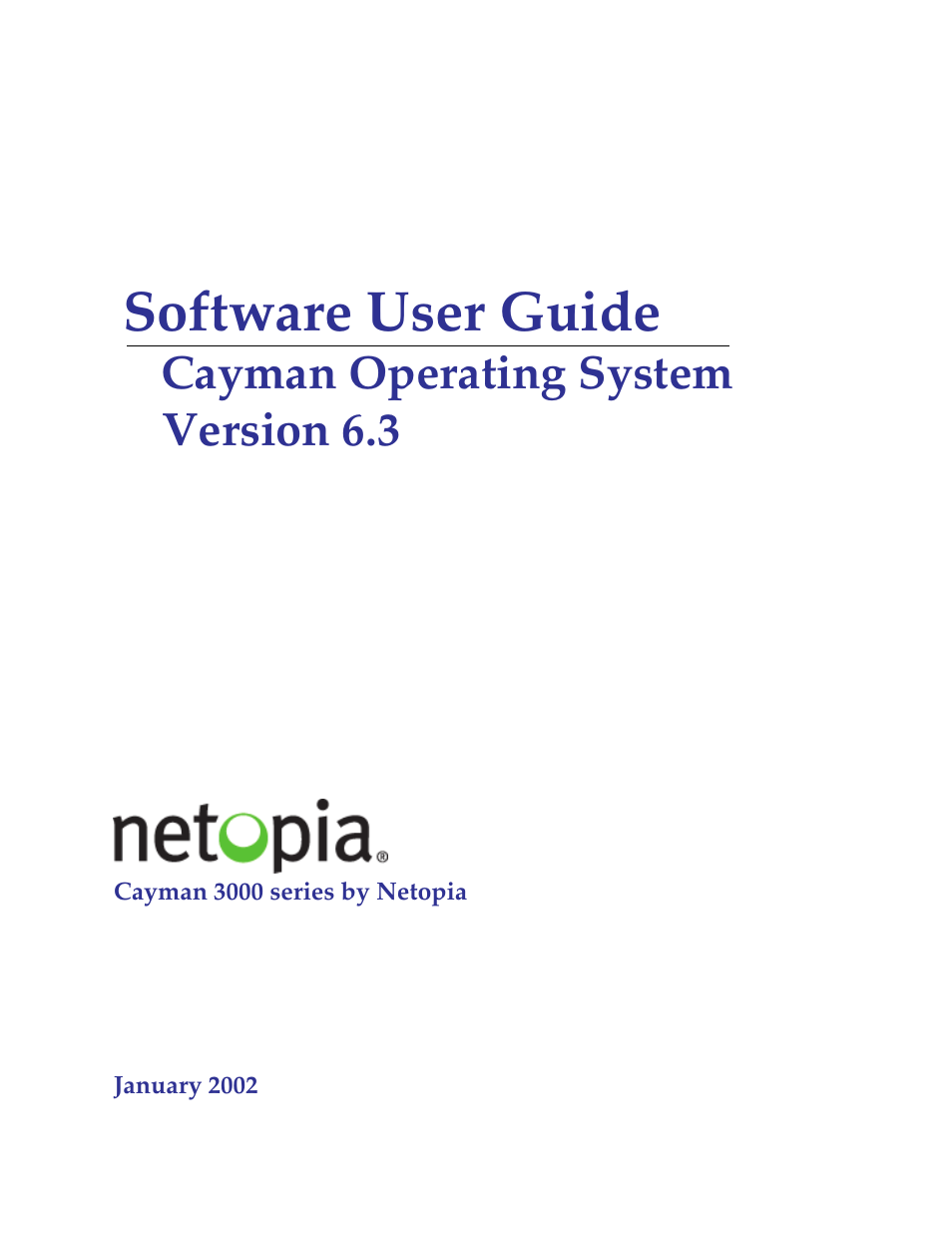 Netopia 6.3 User Manual | 161 pages
