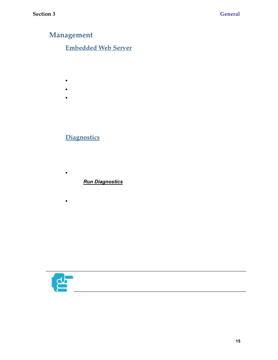 Management, Embedded web server diagnostics | Netopia 6.3 User Manual | Page 15 / 161