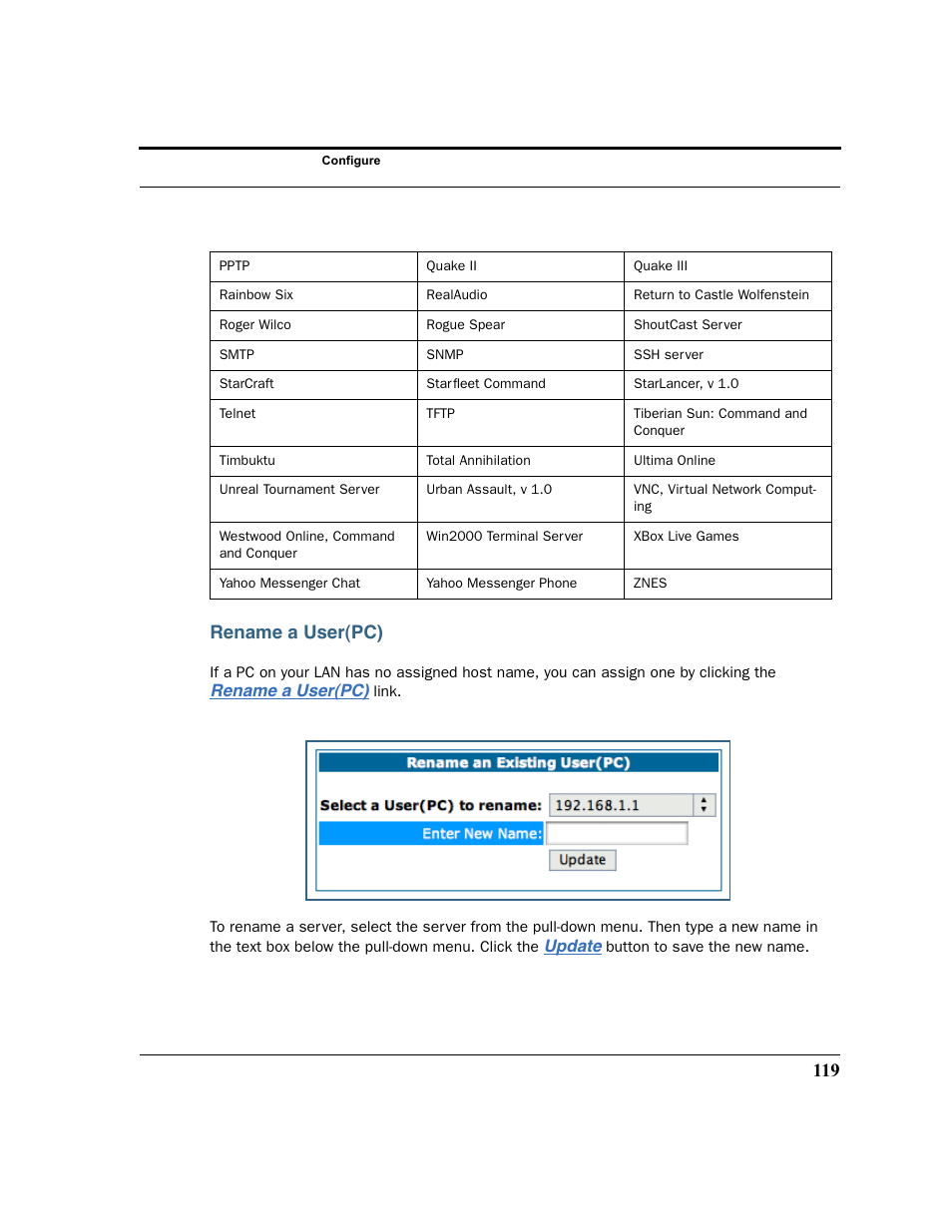 Rename a user(pc) | Netopia 2200 User Manual | Page 119 / 351