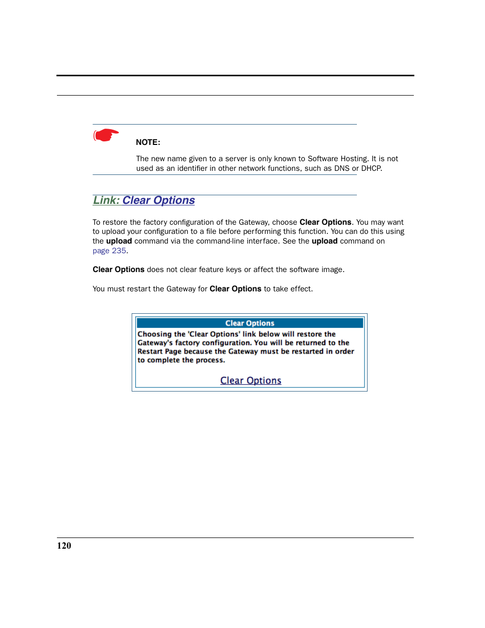 Link: clear options, Clear options | Netopia 2200 User Manual | Page 120 / 351