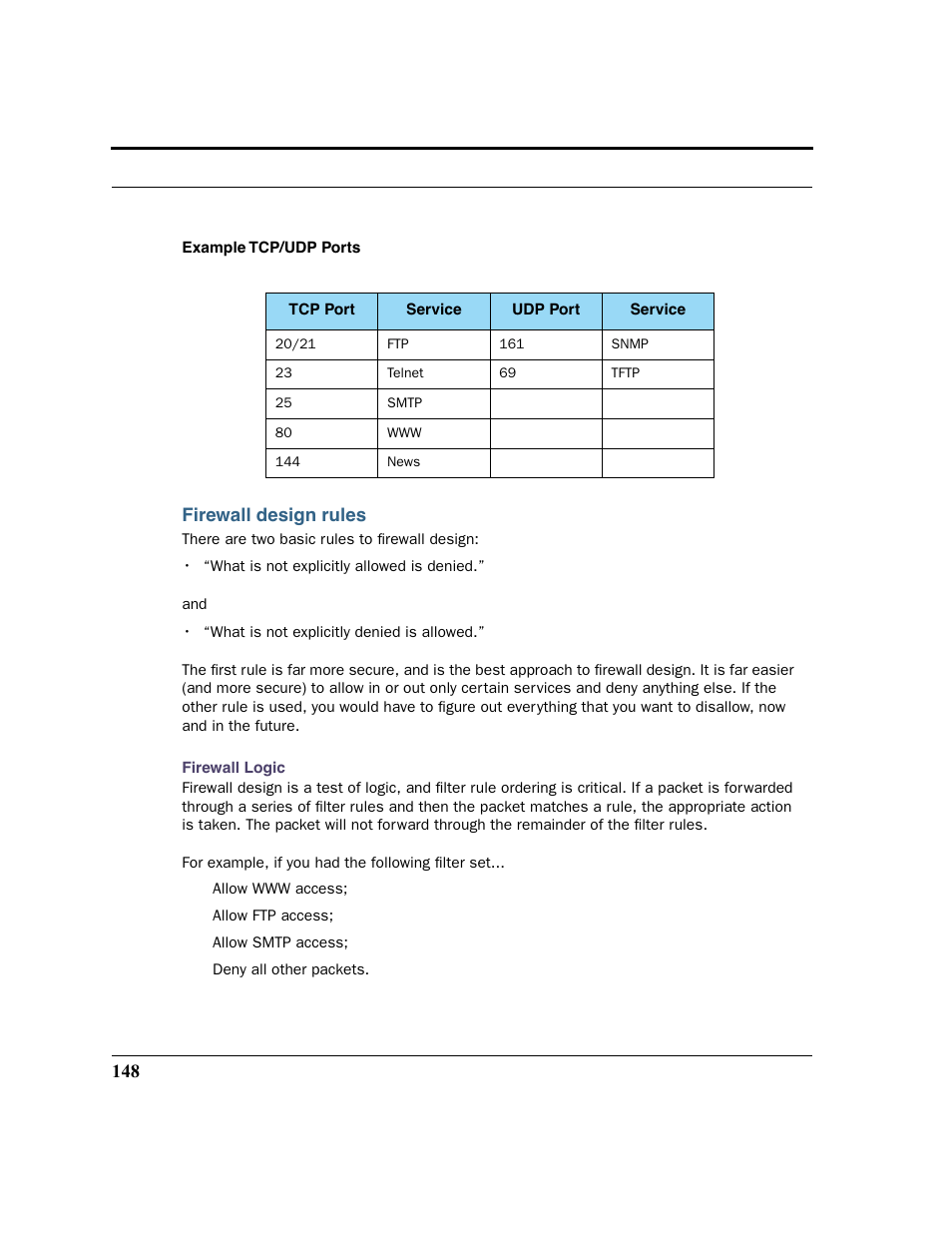 Firewall design rules, Firewall logic | Netopia 2200 User Manual | Page 148 / 351