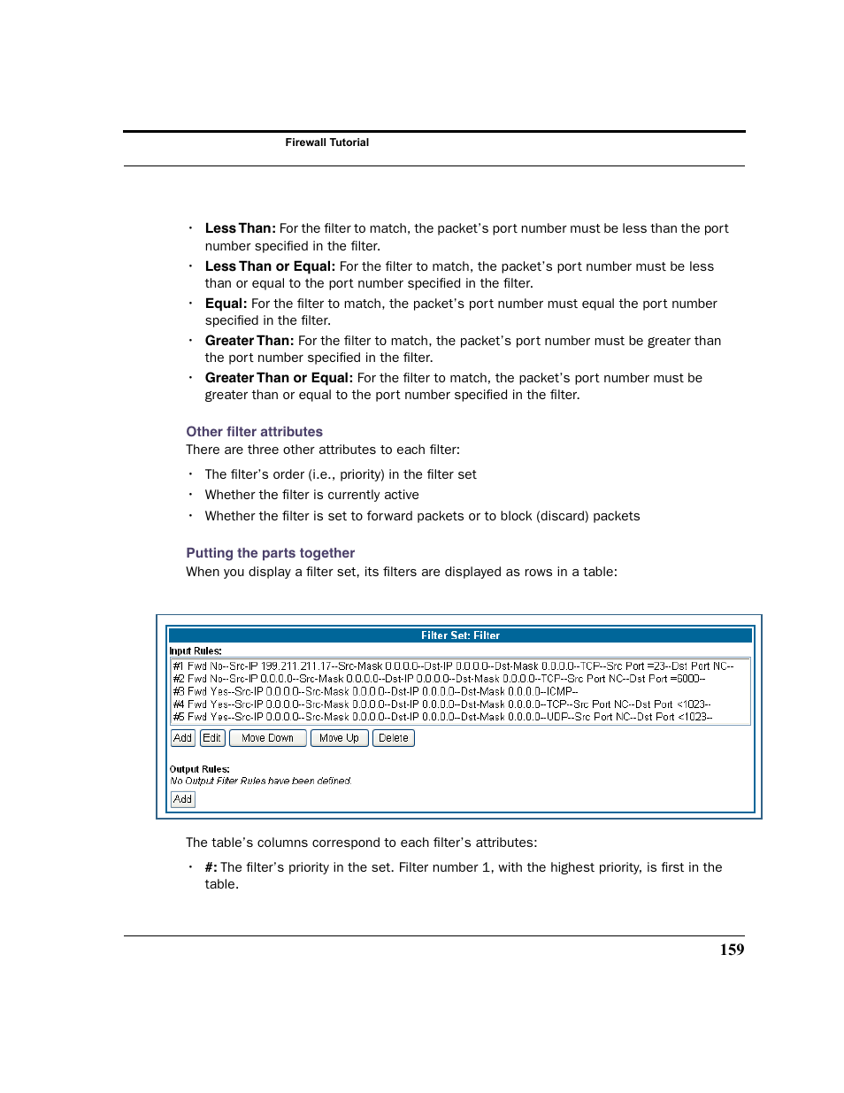 Other filter attributes putting the parts together | Netopia 2200 User Manual | Page 159 / 351