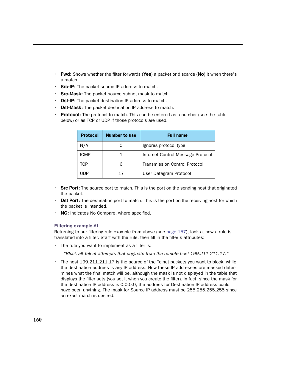 Filtering example #1 | Netopia 2200 User Manual | Page 160 / 351