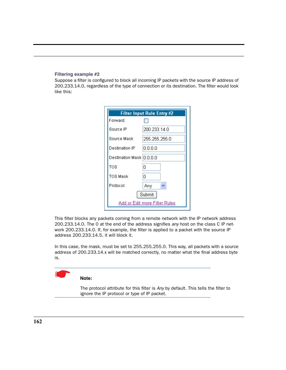Filtering example #2 | Netopia 2200 User Manual | Page 162 / 351