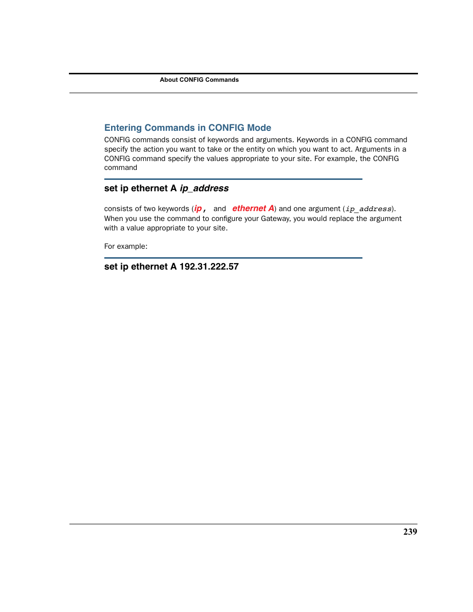 Entering commands in config mode | Netopia 2200 User Manual | Page 239 / 351