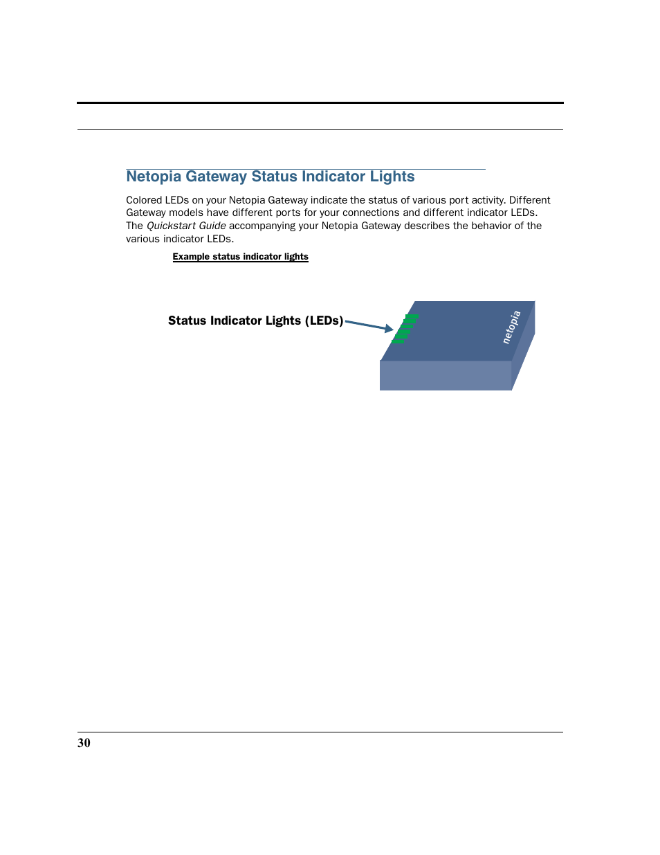 Netopia gateway status indicator lights | Netopia 2200 User Manual | Page 30 / 351