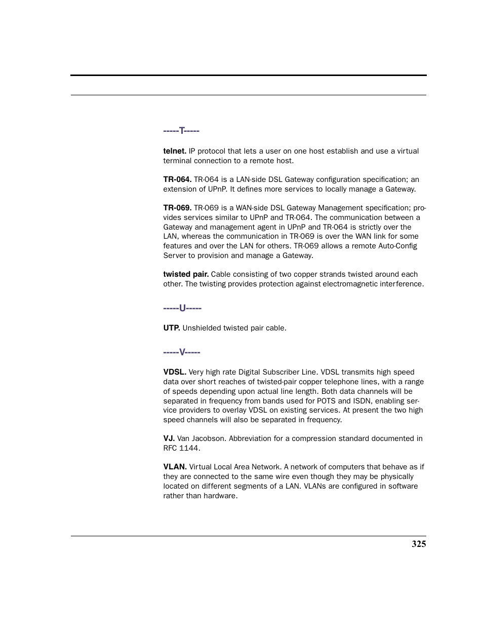 T -----u -----v | Netopia 2200 User Manual | Page 325 / 351