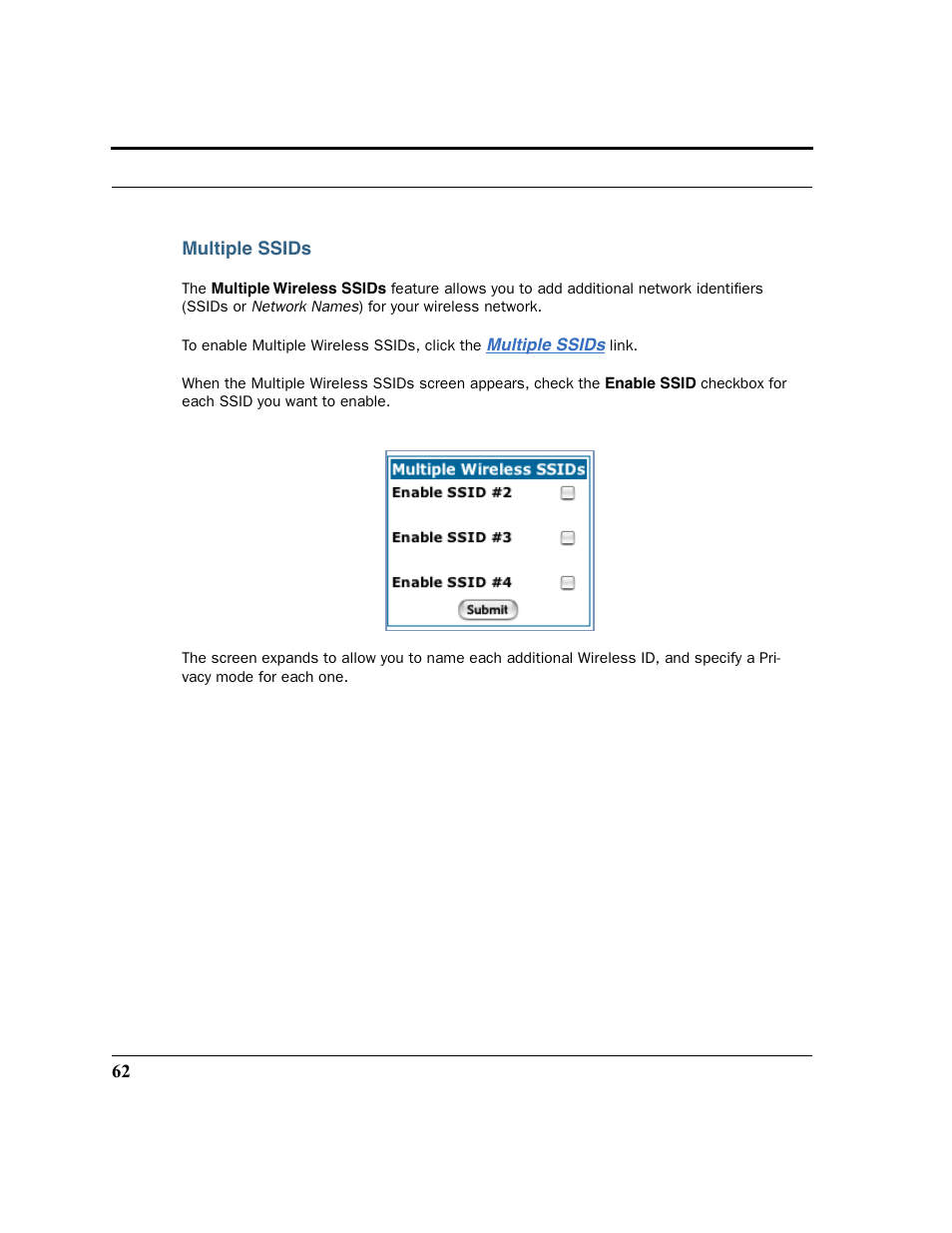 Multiple ssids | Netopia 2200 User Manual | Page 62 / 351