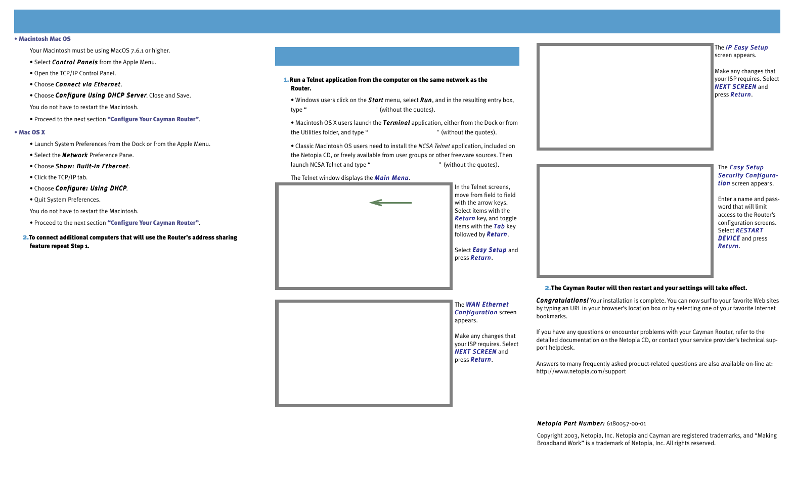 Configure your cayman router | Netopia 3386-ENT User Manual | Page 2 / 2