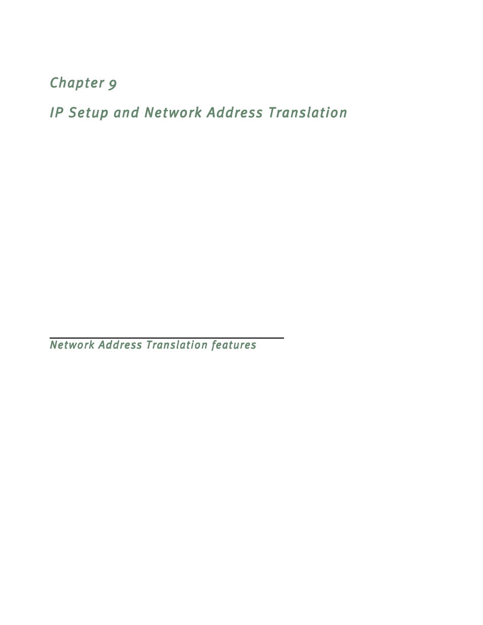 Ip setup and network address translation, Network address translation features, Network address translation features -1 | Otocols setup. see, Mation, see, E given in | Netopia R5300 User Manual | Page 101 / 290