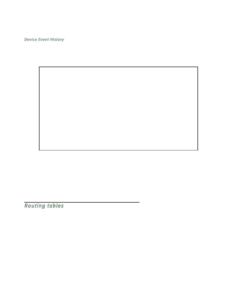 Device event history, Routing tables, Routing tables -8 | Netopia R5300 User Manual | Page 156 / 290