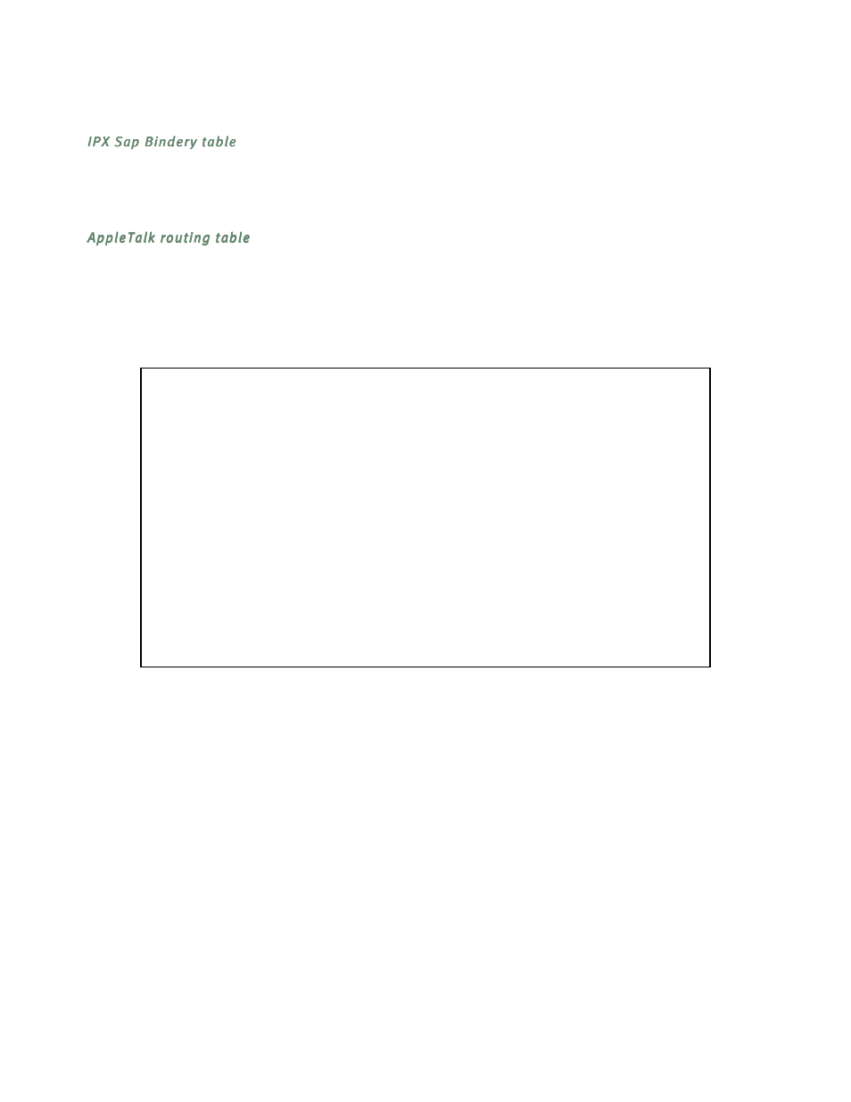 Ipx sap bindery table, Appletalk routing table | Netopia R5300 User Manual | Page 158 / 290