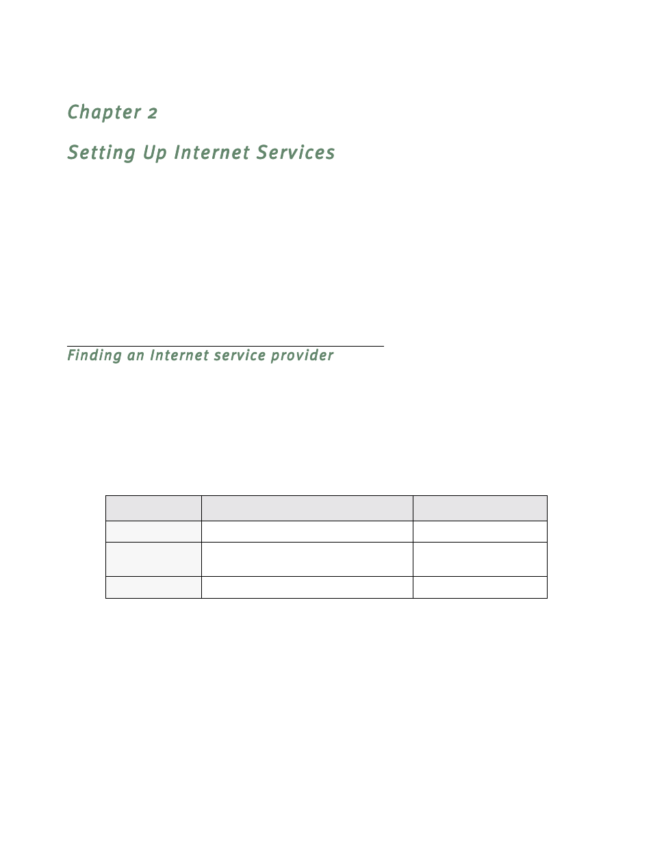 Setting up internet services, Finding an internet service provider, Chapter 2 — setting up internet services -1 | Finding an internet ser vice provider -1 | Netopia R5300 User Manual | Page 17 / 290