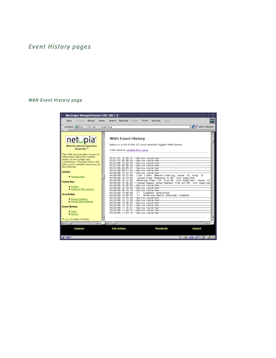 Displays the most r | Netopia R5300 User Manual | Page 177 / 290