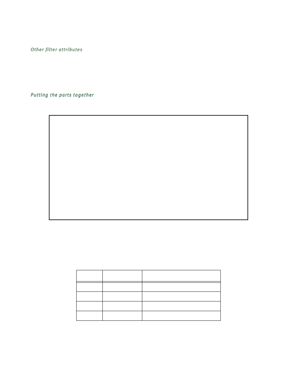 Other filter attributes, Putting the parts together | Netopia R5300 User Manual | Page 187 / 290