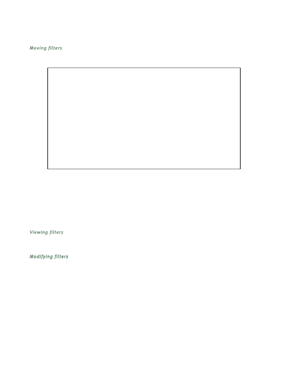 Moving filters, Viewing filters, Modifying filters | Netopia R5300 User Manual | Page 195 / 290