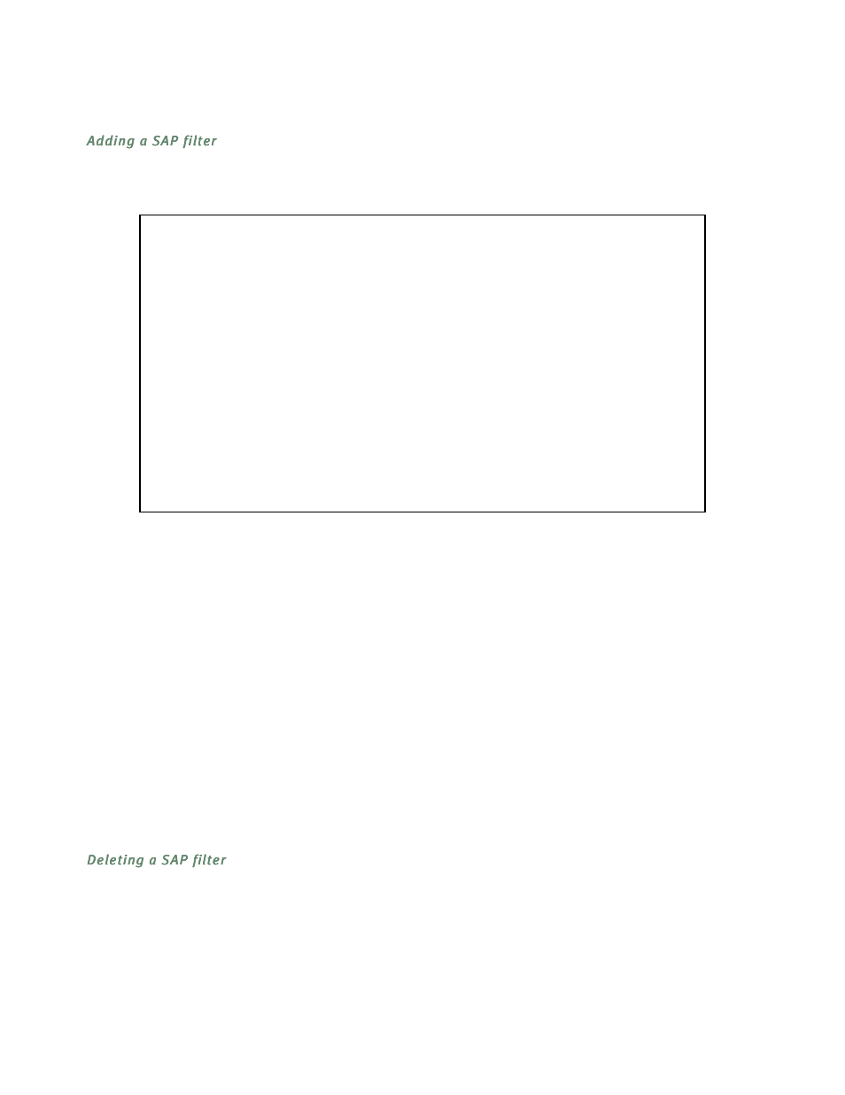Adding a sap filter, Deleting a sap filter | Netopia R5300 User Manual | Page 206 / 290