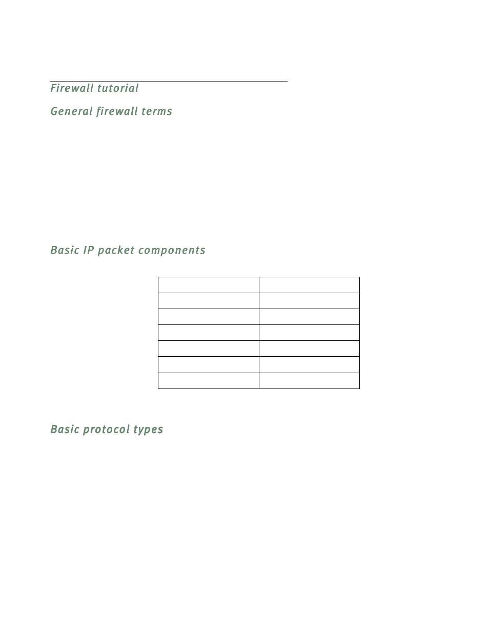 Firewall tutorial, General firewall terms, Basic ip packet components | Basic protocol types, Firewall tutorial -31, General firewall terms -31, Basic ip packet components -31, About ip addressing | Netopia R5300 User Manual | Page 209 / 290